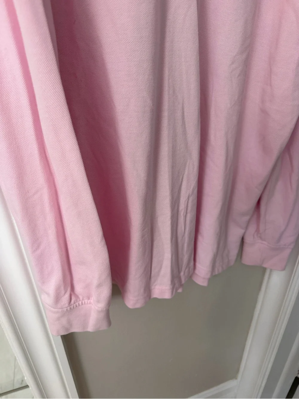 Long Sleeve Pink Polo Shirt